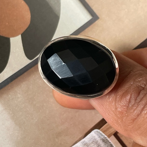 925 Sterling Silver Black Onyx Unisexual! Statement Ring!🖤🖤 - Picture 10 of 13